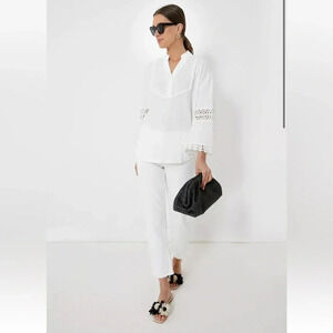 Tuckernuck Blanc Piper Lace Top in White luxury boho flowy romantic white